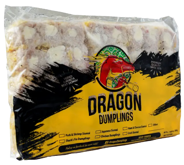 Dragon Dumplings ham and cheese frozen pack
