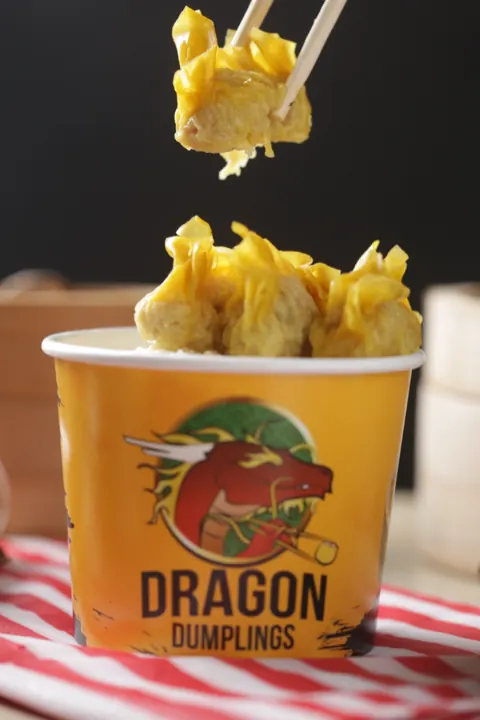 A cup of Dragon Dumplings siomai